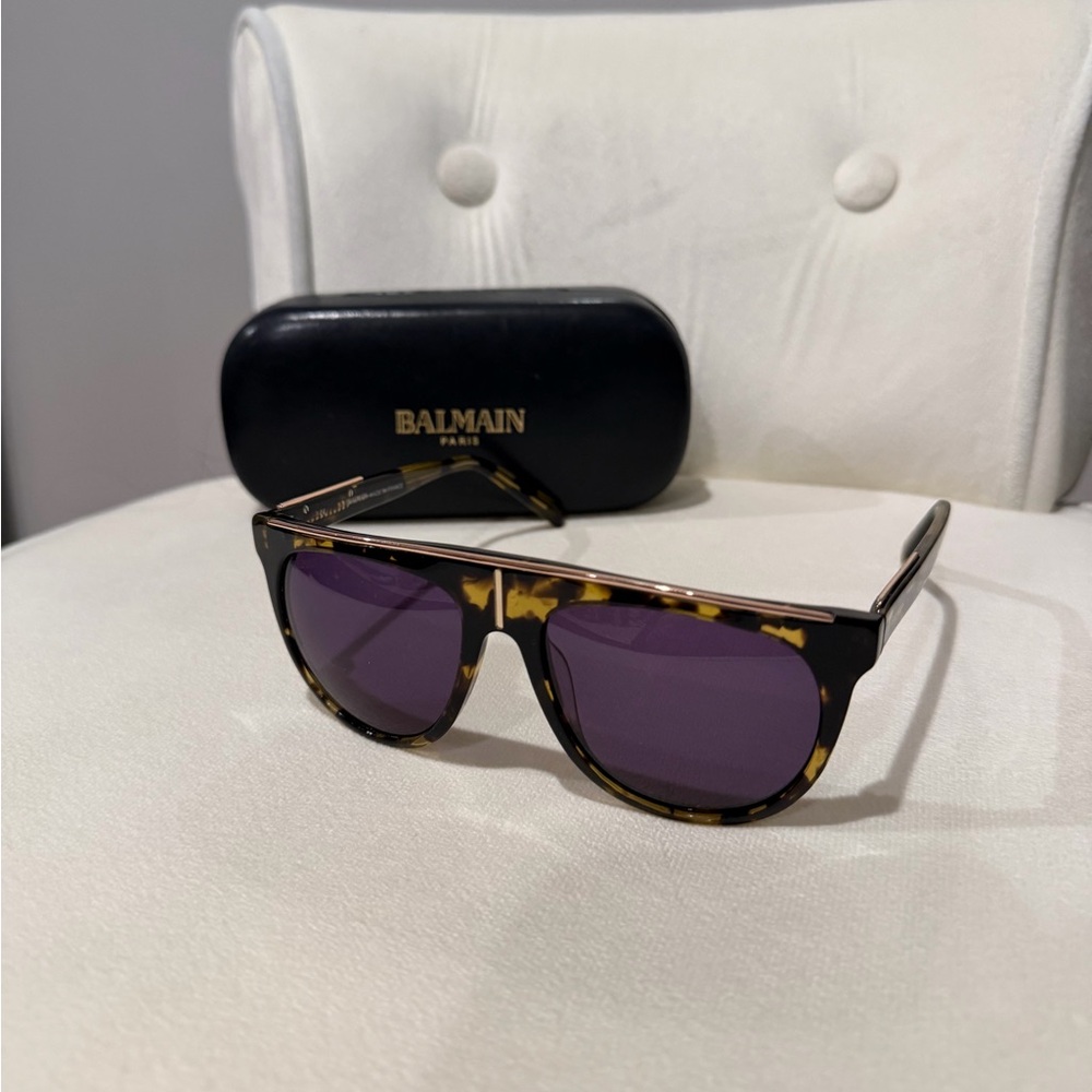 Balmain Tortoise Sunglasses with Violet Lenses